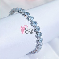Bratara eleganta de mana BRM008FF Argintie cu cristale din zircon